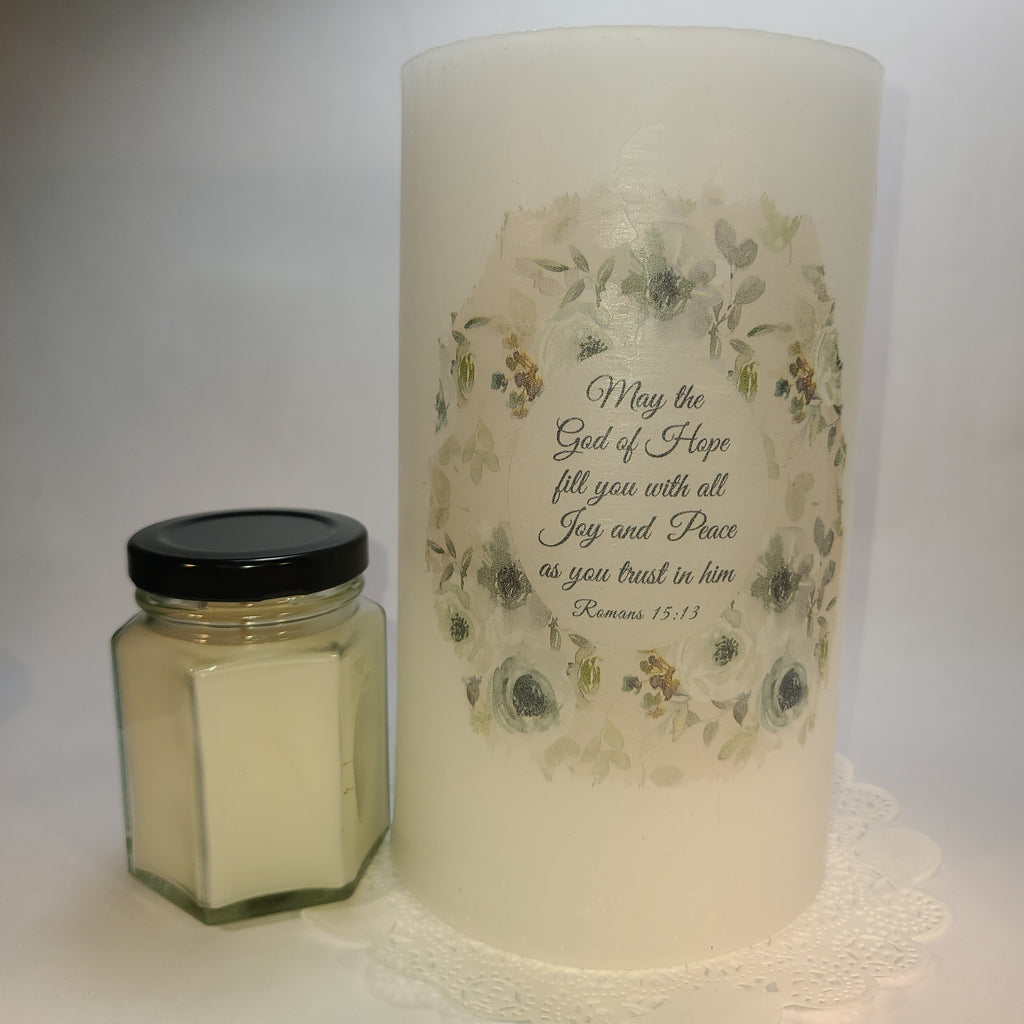 Embrace Hope with the God of Hope Hurricane Candle Shade