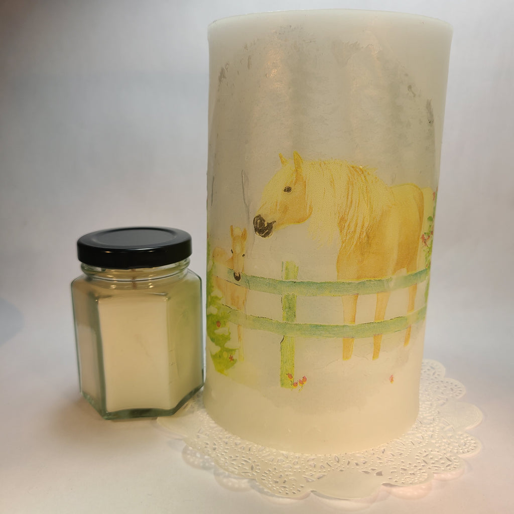 Add the perfect ambience to your home with Mare & Foal Hurricane Candle Shade